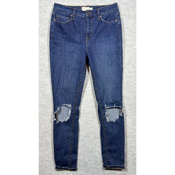 Free People Women's Distressed Skinny Jeans W29 R Blue Denim - Picture 1 of 6